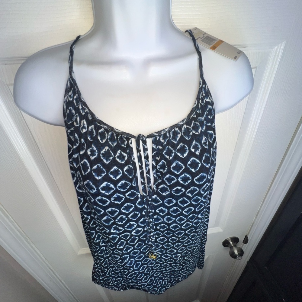 NWT Michael Kors MK Women’s Small Navy Cold Shoulder Long Sleeve Blouse Top S - Picture 4 of 15